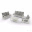 Canapé d'extérieur simple avec coussin toutes saisons, blanc / gris
