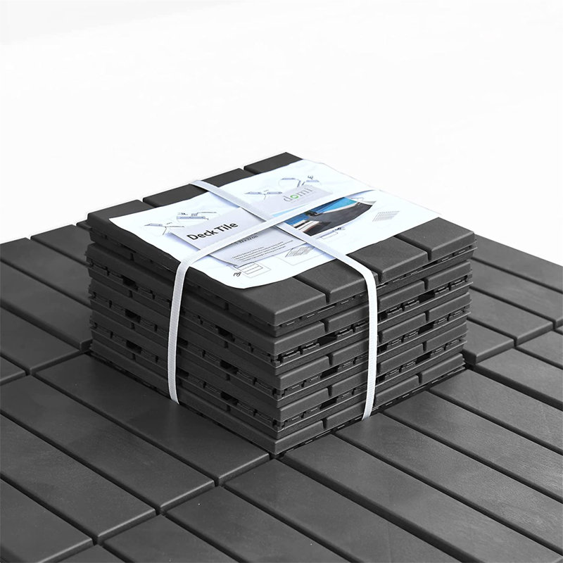Carreaux de terrasse à emboîtement de patio, 9, Gris foncé