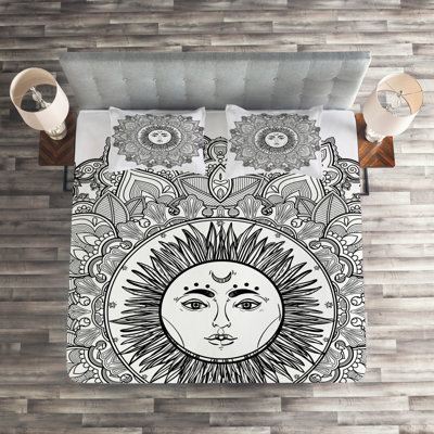 Puppy Eclectic Floral Coverlet