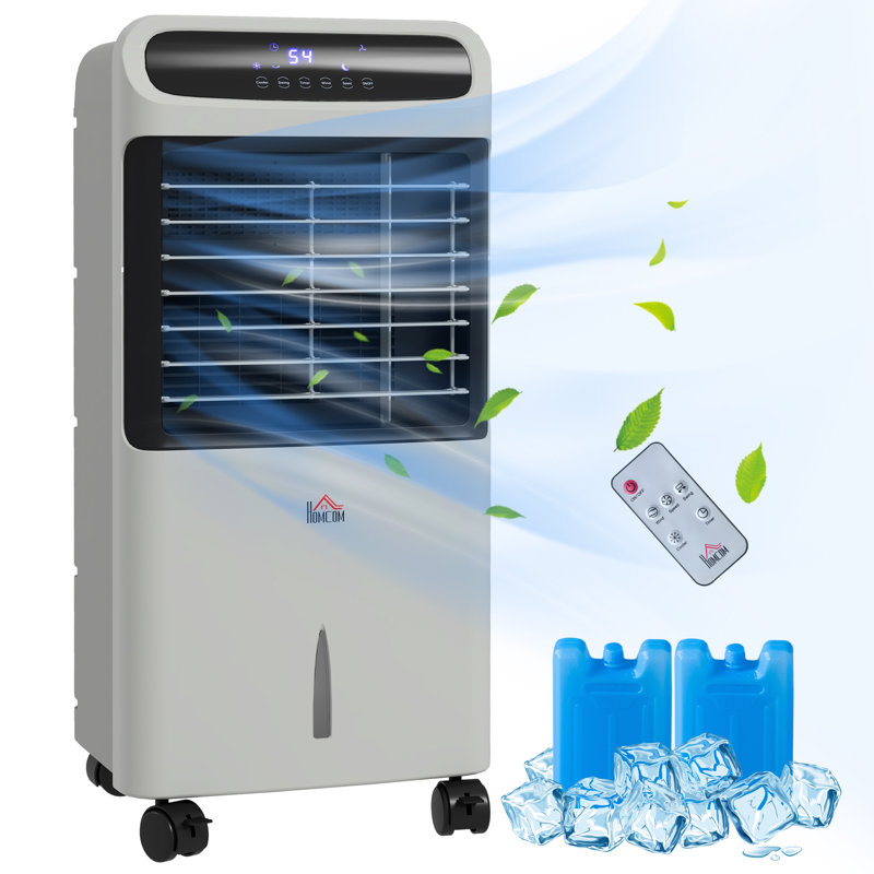Unité d'humidification 3-en-1 avec refroidisseur de glace à évaporation avec télécommande, réservoir d'eau 3,2 gallons, Gris
