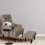 Chaise de salon en tissu moderne et réglable en 5 angles avec fonction de poussée, coussin moelleux, position inclinable grise