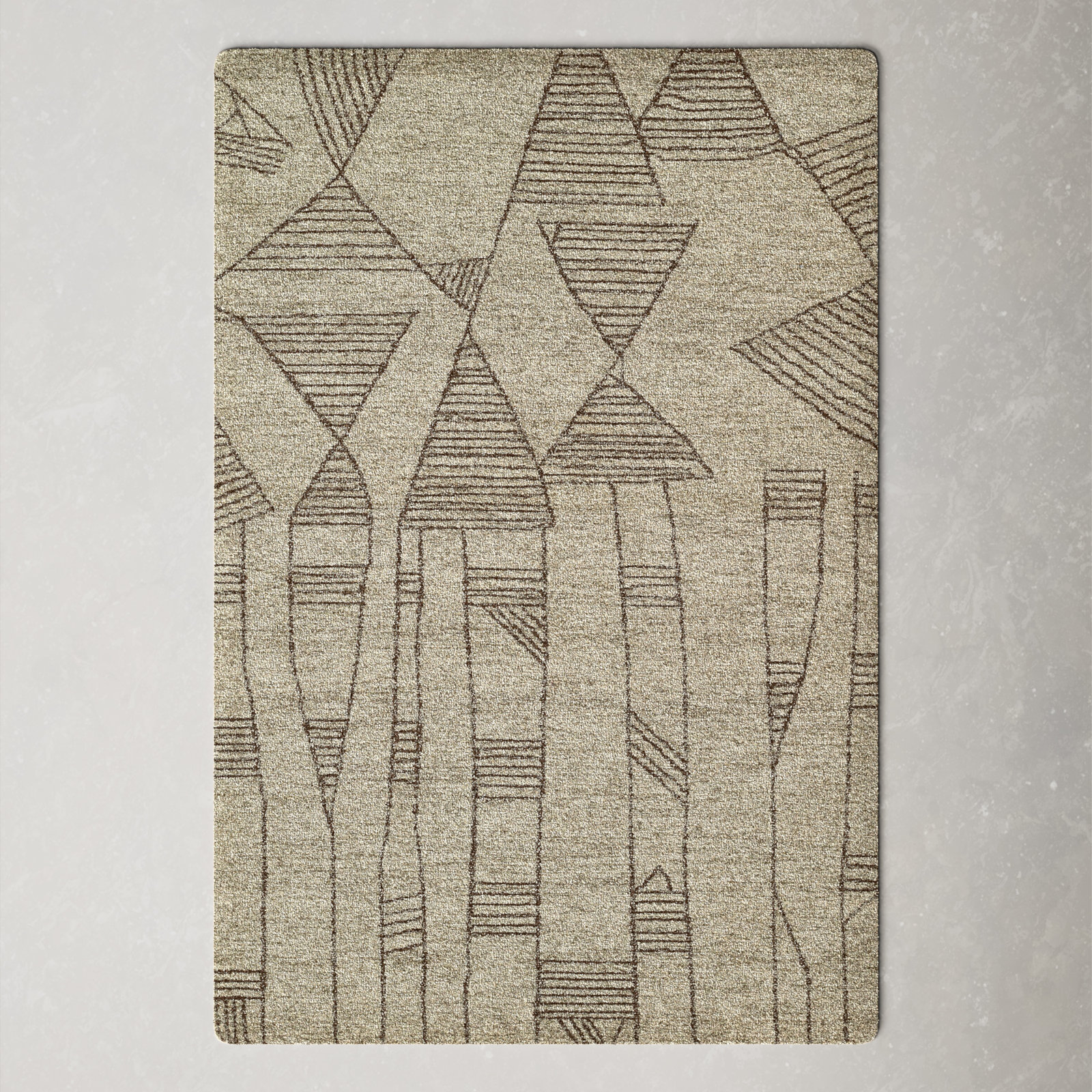 Ann-Sophie Gray Hand-Tufted Abstract Wool Rug, Rectangle 8' x 10'