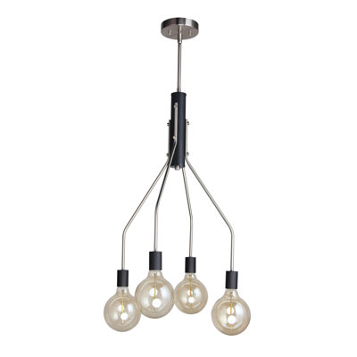 Luminaire suspendu sphère 4 lumières grappe Landy