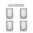 Fluted Stackable Double Wall Glass Mugs, 2.5oz, set of 4