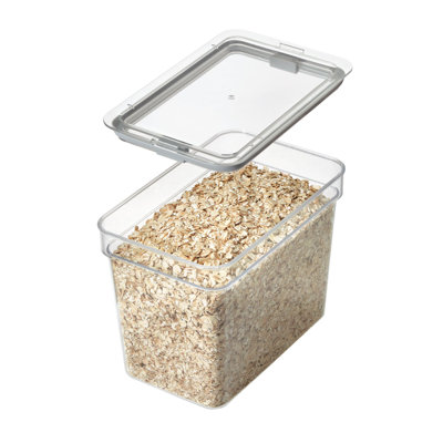 iDesign Medium Tall Dry Goods Storage Bin, The Fresh Collection – 5” L x 8.1” W x 6” H, Clear Bin