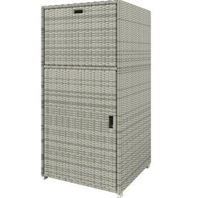 Outdoor Storage Cabinet For Pool Items, Towel Rack Incorporation, Tropical Appearance Trait Included,