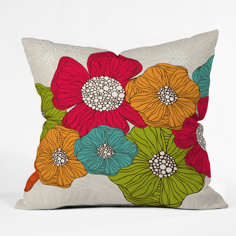 Coussin Flowers, 16 po x 16 po