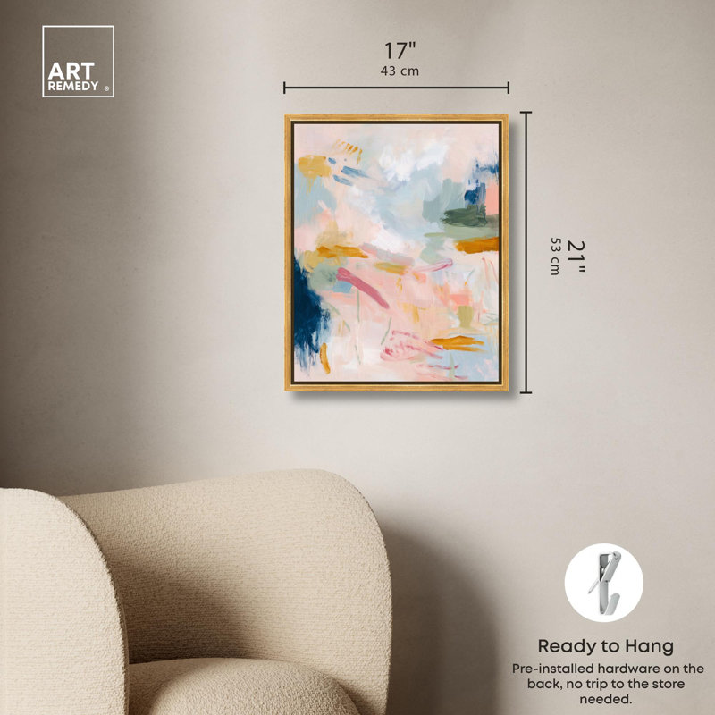 Impression sur toile rose Cotton Candy Sky IV par Art Remedy, cadre noir, 16 x 20, H 21 po x l 17 po, Encadrement doré