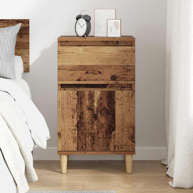 40cm W Manufactured Wood Bedside Table, Old Wood