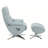 Janella Accent Chair W/Swivel & Ottoman, Babyblue Top Grain Leather