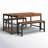 Paulsen 63'' 3 Piece Dining Table Set with 2 Bench & Wine Glass Holder