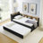 Upholstery Velvet Height Adjustable Day Bed With Storage Headboard And Wireless Charging, Multi-Functional Daybed With Trundle Bed & LED Lights-872762796