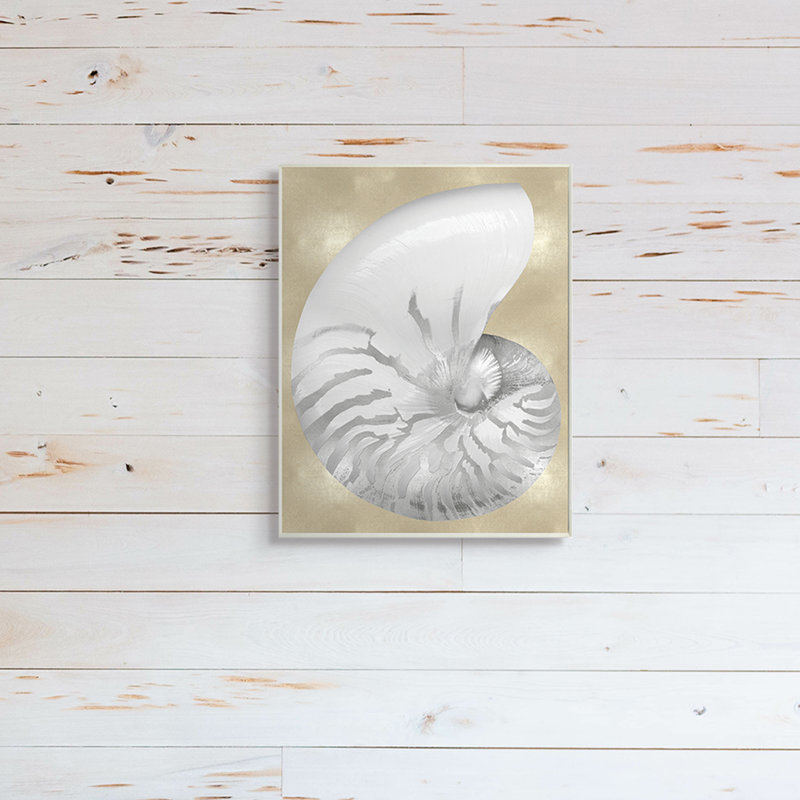 Glam Tiger rayé gris coquillage neutre sur beige, H 19 po x l 13 po, Plaque murale