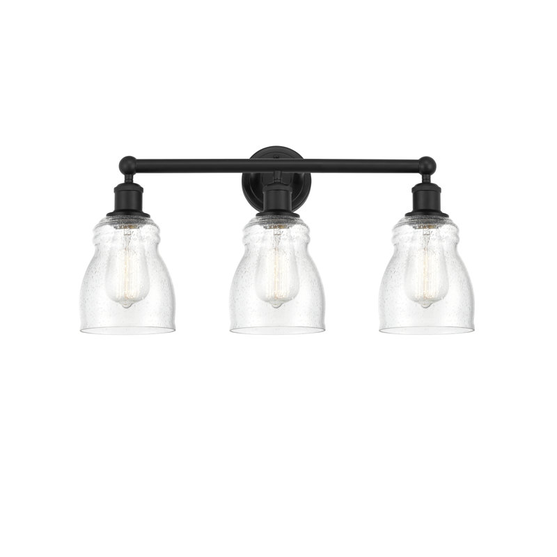 Éclairage pour meuble-lavabo à 3 lumières 22,75 po Mccarver, Noir mat, Granuleux