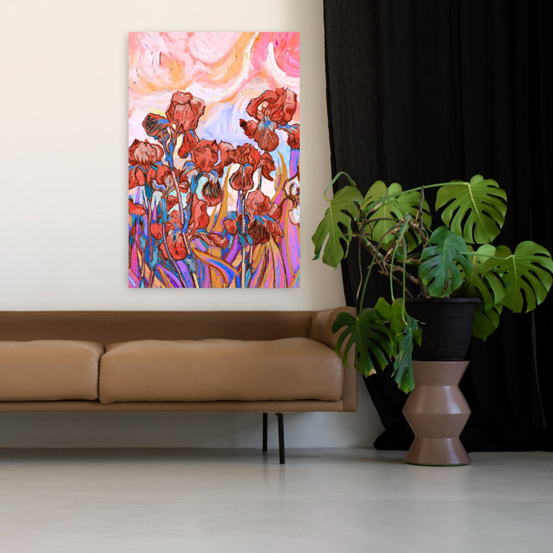 Art contemporain Art floral contemporain, H 36 po x l 24 po