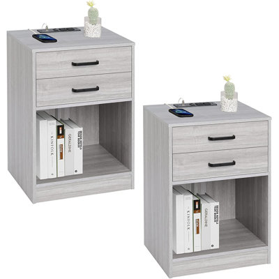 Nightstands With Charging Station & Drawers,night Stands For Bedrooms by Ebern Designs