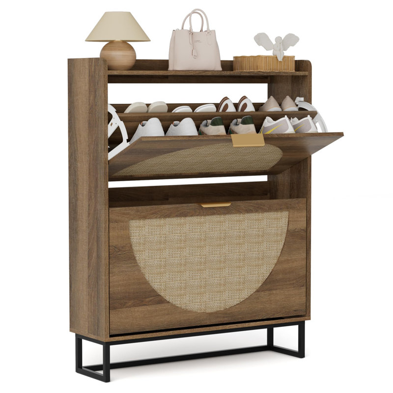 20 Pair Solid Wood Shoe Storage Cabinet