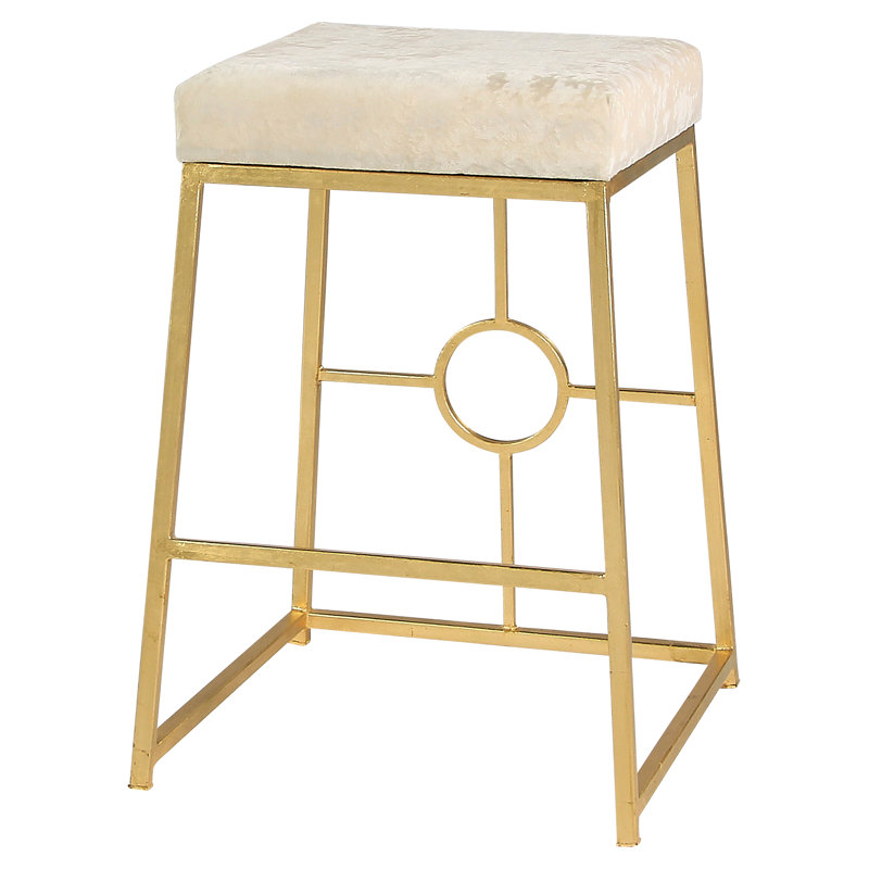 Hampton 30" Bar Stool, Gold Leaf, Ivory