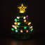 Mini arbre de Noël rétro à DEL avec ornement étoile dorée - 5,25 po - vert