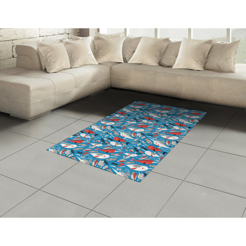 Tapis décoratif Narwhal, Rectangle— 4 pi x 5 pi 8 po