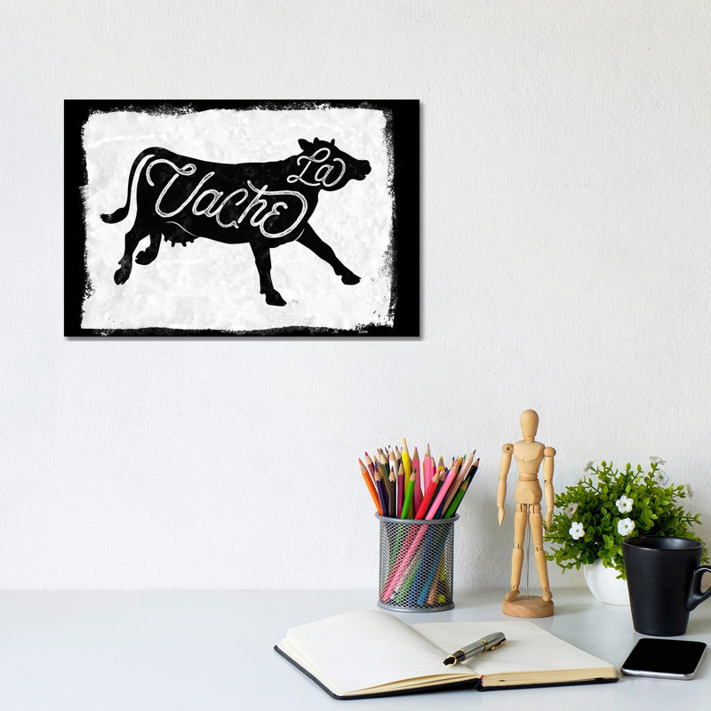 La Vache by 33 Broken Bones - Wrapped Canvas Print, 20.32 cm H x 30.48 cm W