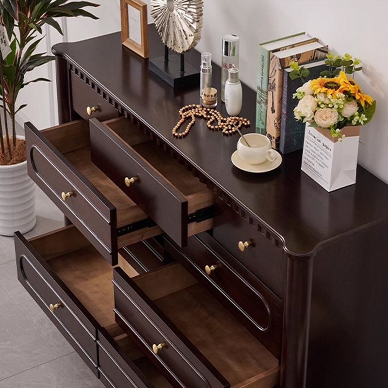 Dark Walnut Solid Wood Accent Cabinet