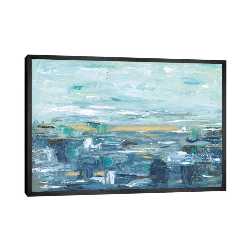 Be Happy by Sofia Veysey - Print on Canvas, 101.6 cm H x 66.04 cm W, Black Floater Framed