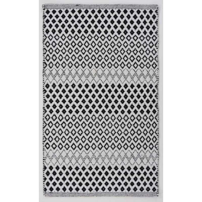 Cotton Geometric Indoor Rug, Rectangle 1'9" x 2'10"