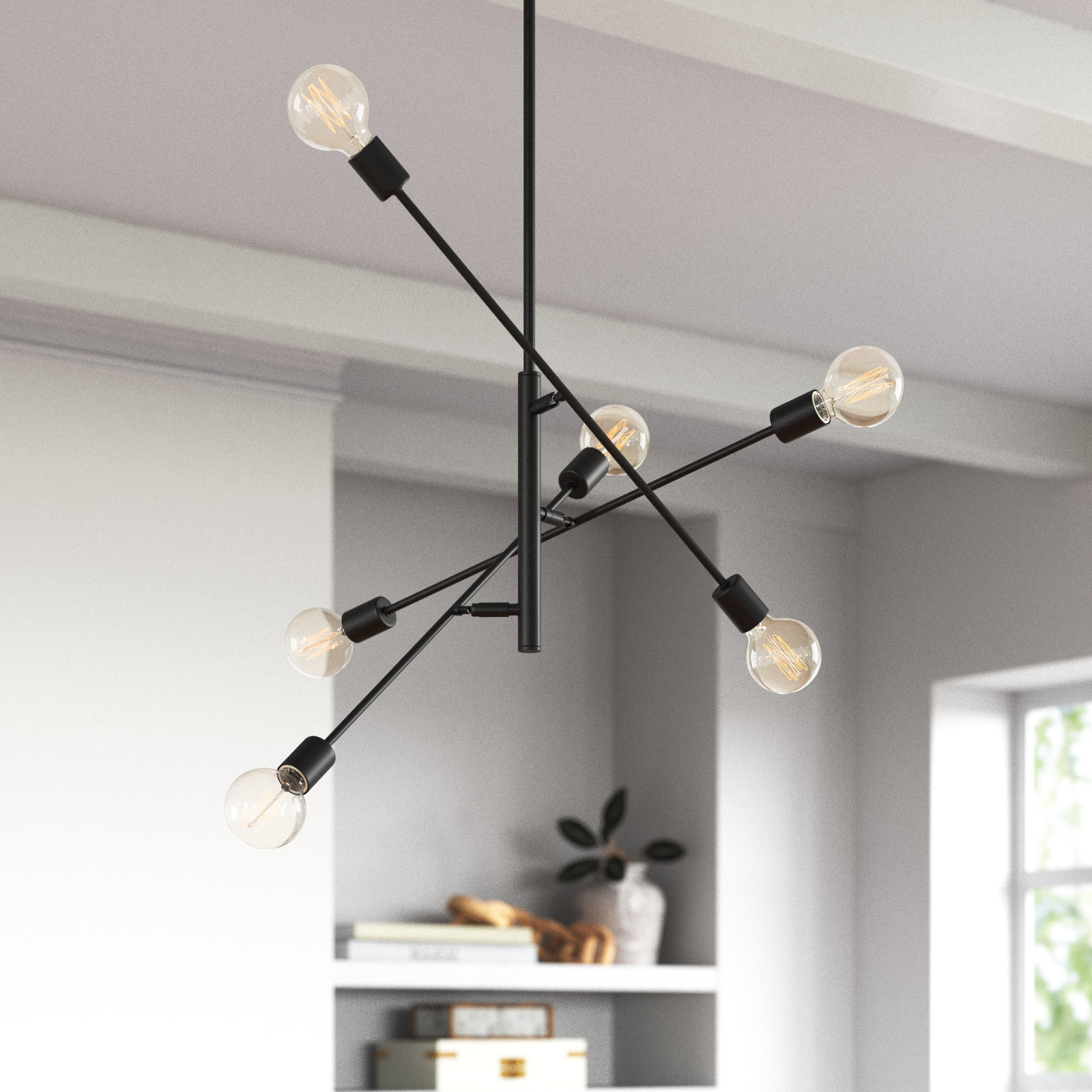 Mardiros 6-Light Chandelier, Matte Black