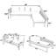 Ensemble de conversation d'extérieur moderne pour 5 personnes avec coussins en corde pour jardin, pelouse, bord de piscine, en forme de L