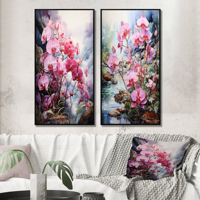 «Meadow Delicate Orchid Oasis» «Meadow Delicate Orchid Oasis» 2 pièces