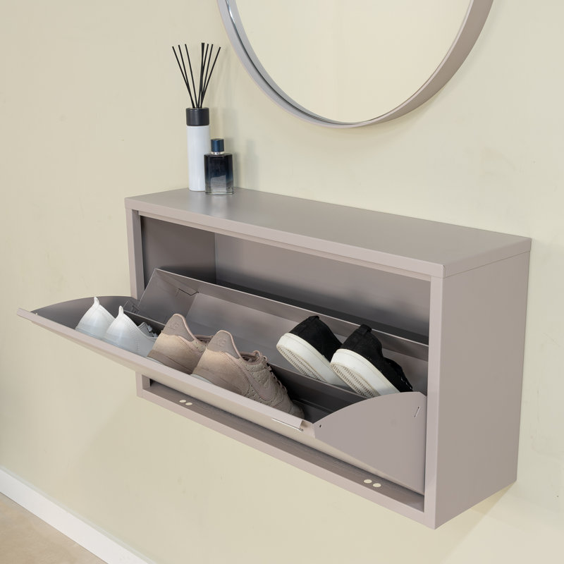 Billy 6 Pair Shoe Storage Cabinet, Grey