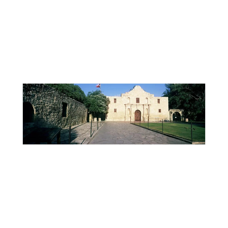 Facade of a Building, the Alamo, San Antonio, Texas, USA 1 Piece Wrapped Canvas Panoramic Wall Art