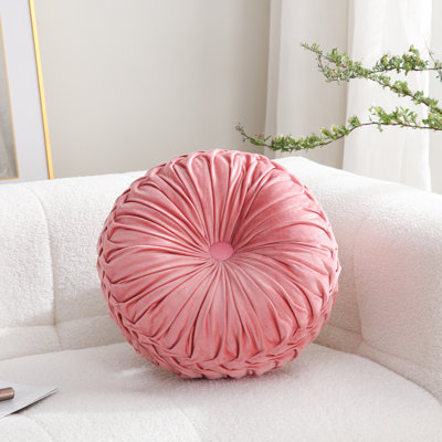Coussin décoratif ultra doux en velours rond pour canapé (15 pouces)