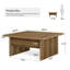 Table basse carrée 39,4 pouces, centre de table de salon Farmhouse Cocktail