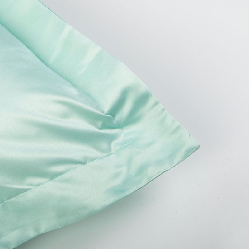 Luxury Ultra-Soft Satin Piped Pillowcases 2-Pack Reinforced Stitching Breathable Smooth King Hotel-Quality, Cyan