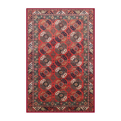 Tapis rouge / blanc / noir Kristine Southwestern