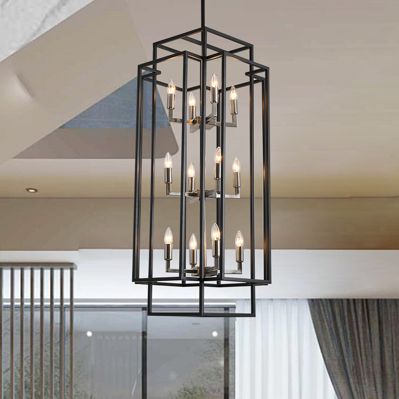 Lustre 12 lumières, Noir / argenté