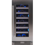 34 Bottle 15 SS Glass Single Zone Freestanding Wine Refrigerator
