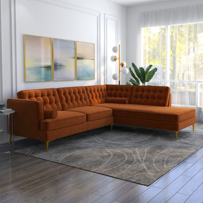 Noam Velvet L-Shaped Sectional
