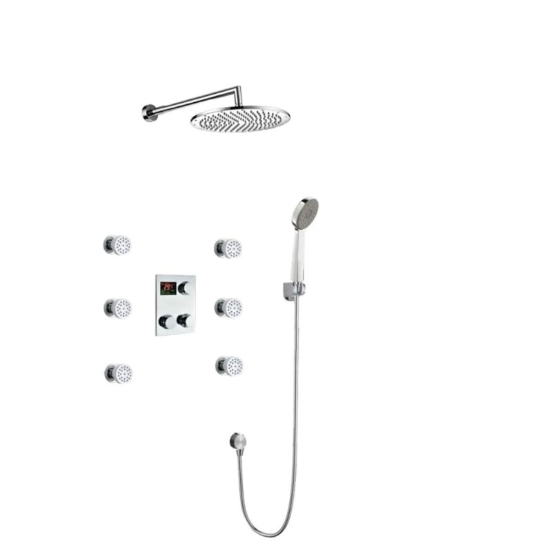 Juno 10" Thermostatic Digital Display shower system with hand shower Head Set
