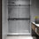 Diamond 56 - Porte de douche coulissante sans cadre 60 x 76 po en verre trempé transparent 3/8 po