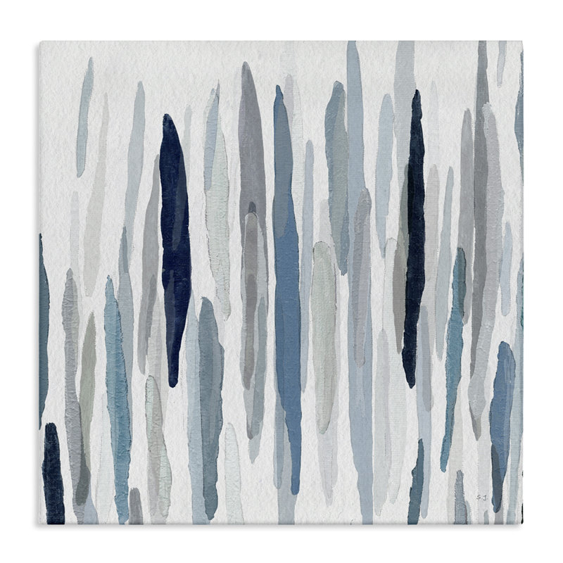 Peinture abstraite épaisse au pinceau bleu-gris, H 24 po x l 24 po