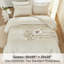 Ensemble d'édredon pour grand lit beige, ensemble d'édredon léger à volants 3 pièces, ensemble de lit moelleux (édredon 90 x 90 po, 2 taies d'oreiller)-130873976-130873977