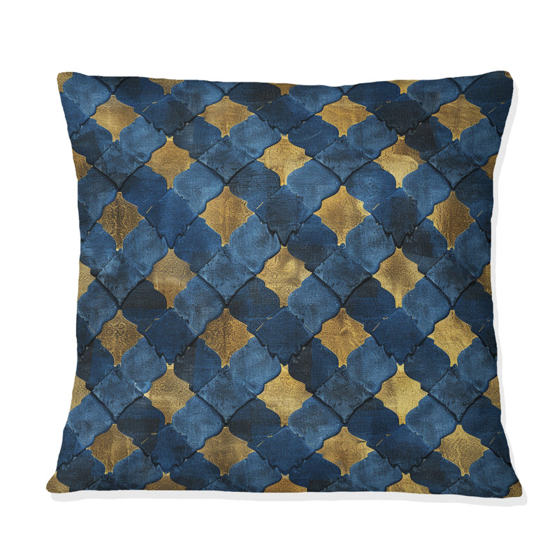 Coussin bleu marine Glam Houndstooth - Glam, H 16 po x l 16 po