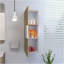 Armoire à portes simples H 38 po, trois tablettes, chêne clair / blanc