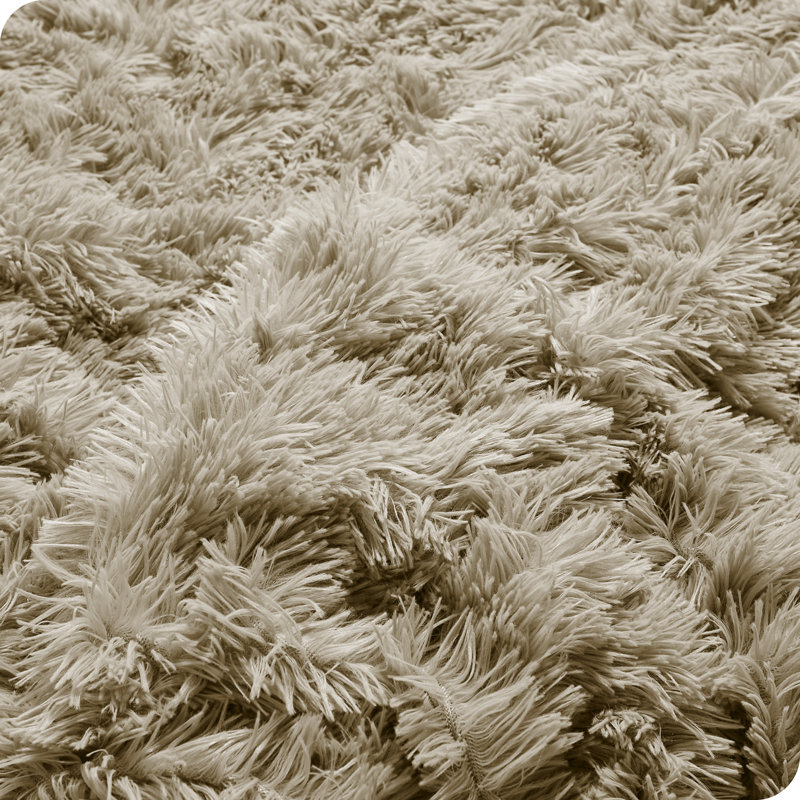Forest Green Shaggy Faux Fur King/Cal King Duvet Cover
