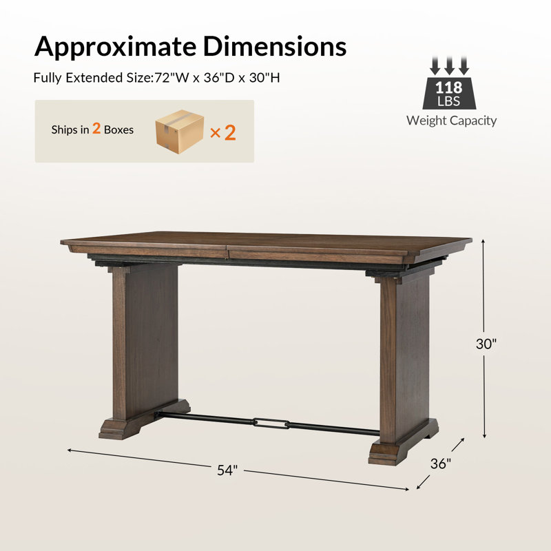 Table de salle à manger Agustin, Noyer