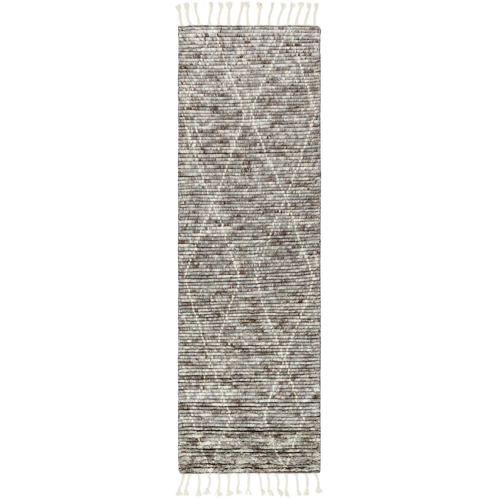 Talon Hand-Knotted Geometric Gray Rug, Runner 2'6" x 8'