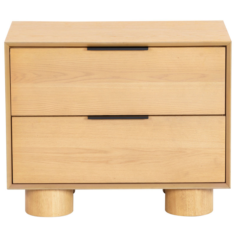 Addyson Wood 2 Drawer Nightstand, Natural